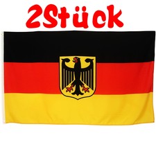2stk.Fahne Deutschland Mit Adler 90 x 150 cm  deutsche Flagge BRD Nationalflagge