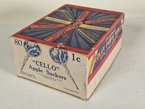 30er Jahre Süßigkeiten Display Box • "Cello" Apfelsauger • Wool Candy Co. - Bild 1 von 9