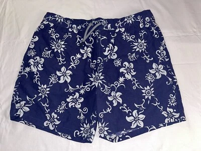 Reyn Spooner Floral Swim Trunks Size XL Navy Blue/White - Image 1 of 4