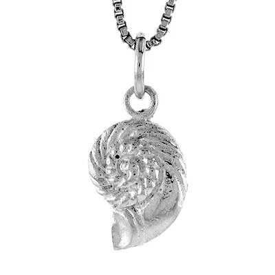 Ciondolo A Conchiglia In Argento Sterling / Charm, Catena A Scatola Italiana - Immagine 1 di 2
