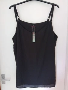 So Fabulous Womens Black Blouse Sleeveless Top Size UK28 NWT - Picture 1 of 5