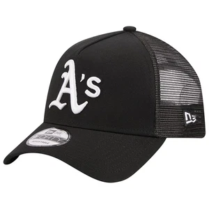 Men's New Era Black Athletics A-Frame 9FORTY Trucker Adjustable Hat - Picture 1 of 5