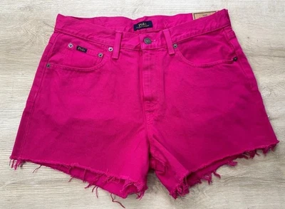 Новый с Ярлыками Polo Ralph Lauren женщин короткие ярко розовый 27 Crosby расслабленный джинсовой ткани джинсы - Изображение 1 из 4