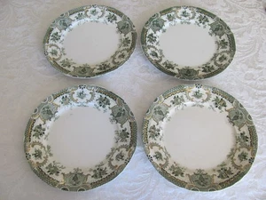 Platos de almuerzo antiguos Wedgwood Raleigh verde con oro-Inglaterra-8 7/8" - Juego de 4 - Imagen 1 de 20