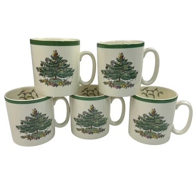 Lot Of 5 Spode Christmas Tree Coffee Cups/ Mugs - Image 1 of 4