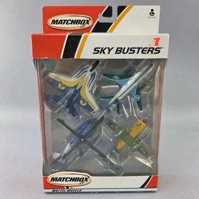 2001 Matchbox Sky Busters 4-Pack Helicopter Stealth Fighter DC-10 Rescue Plane - Image 1 of 4