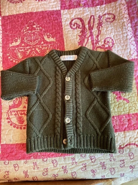 veste tartine et chocolat 12 mois etat parfait joli vert bronze torsades - Photo 1/1