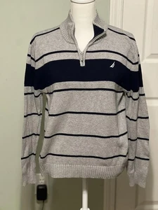 Nautica Men's Striped Quarter-Zip Sweater - Picture 1 of 5