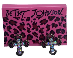 Aretes cruzados Betsey Johnson Auora Borealis usados en excelente estado - Imagen 1 de 5