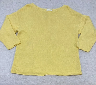 Jones New York Sport Sweater Women’s Medium Scoop Neck Yellow 3/4 Sleeve - Image 1 of 4