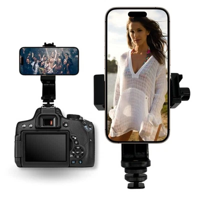 TRONICXL Supporto Smartphone Girevole per Scarpa Flash per Fotocamera Fissaggio Cellulare Compat