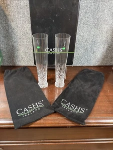 2 ~ Bargeld irische Kristall Lager Pils Biergläser Annestown Irland 10" hoch ~ IOB - Bild 1 von 5