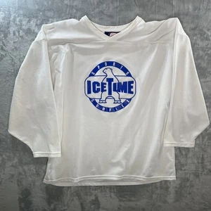 Vintage Ice Time Sports Complex XXL Newburgh NY Hockey Jersey White *Read* - Picture 1 of 19