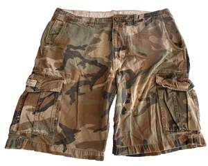 Vintage Y2K Cargo Shorts grün Tarnmuster Armee Militär Skater Baggy American Eagle 38 - Bild 1 von 8