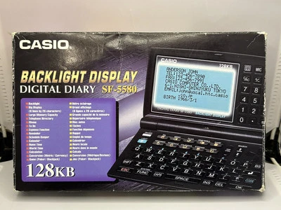 Casio Digital Diary SF-5580E 128KB QWERTY Backlight Display Slight Fault - Image 1 of 4