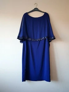 Blue Gina Bacconi Midi Sleeveless Dress - Size 18 - New With Tags - Picture 1 of 7