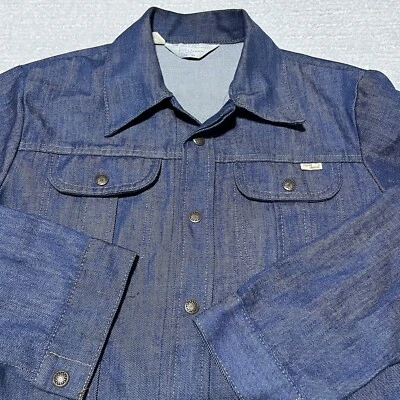 Vintage 70s JCPenney Super Denim shirt Jacket Mens M Snap Buttons Great Cond. - Image 1 of 4