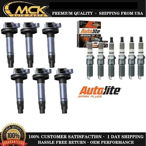 6x Ignition Coil & 6x Autolite Spark Plug for Ford F-150 Explorer Edge Lincoln - Picture 1 of 9