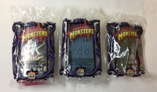 3 SEALED Universal Monsters Burger King figures~Dracula,Wolf Man,Black Lagoon