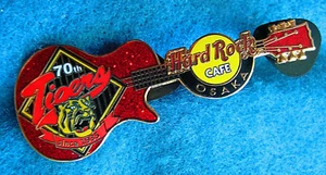 OSAKA 70th ANNIVERSARY TIGERS BASEBALL MASCOT RED GUITAR Hard Rock Cafe PIN LE - Picture 1 of 1