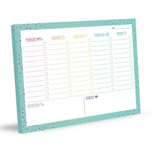 A4 Weekly Planner Notepad Rainbow Styleto Do List Organiser Tasks Gift New Job - Picture 1 of 4
