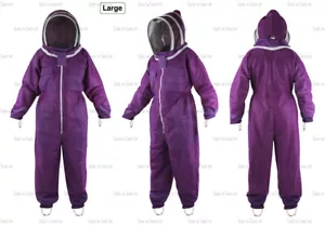 NEW PURPLE ADULT LARGE THREE LAYERS MESH BEEKEEPING SUIT BEE VENTILATED COOL AIR - Picture 1 of 4