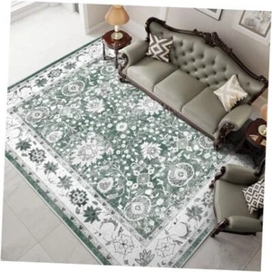 Area Rugs for Living Room - 6’x9’ Washable Area Rug for Bedroom 6X9FT Green - Picture 1 of 8