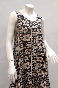 Vintage 90s-Y2k Tropical Floral Print Midi Dress Hawaii Style Dress Patio - Picture 1 of 7