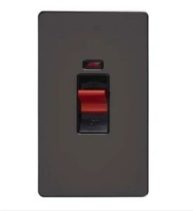 Ultimate Screwless Flat Plate - 2-poliger Schalter - 2 Gangs - Black Nickel - Bild 1 von 1
