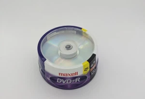 Maxell DVD+R 16X Branded Disc Blank Media 25 Pack 4.7GB/120Min FACTORY SEALED - Picture 1 of 2