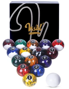 Billiard Balls Set Pool Table Balls Marble-Swirl Style 16 Ball Set - Picture 1 of 5