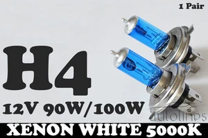 H4 100W / 90W 12V Xenon White 5000k Halogen Car Head Light Globes Bulbs Lamp LED - Picture 1 of 7