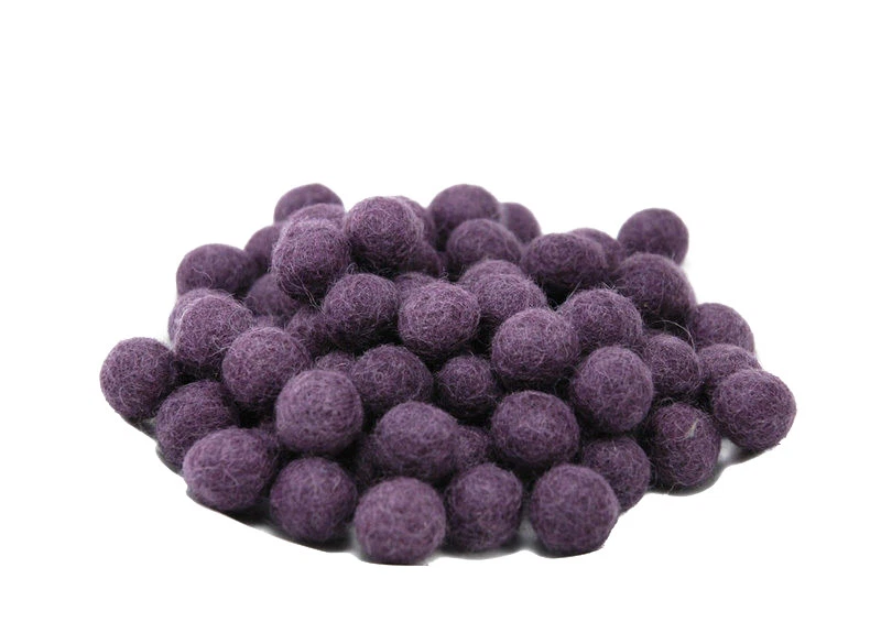 25 perles boules de feutre feutrine naturelle ø 1.5 cm Nepal W