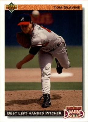 Tom Glavine 1992 Upper Deck MLB #713 Diamond Skills Baseball Card Atlanta Braves - Image 1 of 2