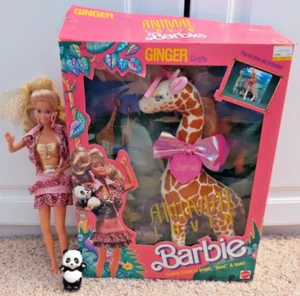 MATTEL Barbie Animal Lovin' Set of 2 Barbie #1350 and Ginger the Giraffe #1395 - Picture 1 of 9