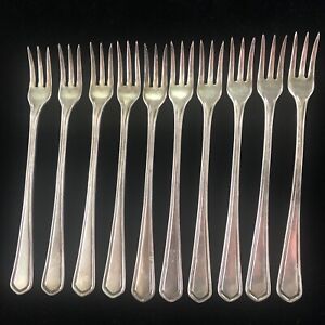 AVON SILVER PLATE -  (1940) AVON - SET of 10 SEAFOOD / COCKTAIL FORKS -  5 3/4"
