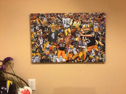 24x16 GREEN BAY PACKERS framed CANVAS PRINT gallery wrapped Brett Favre  poster Cover