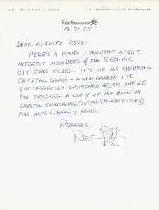 Illustrator Reg Manning Autograph Letter Signed - Picture 1 of 1