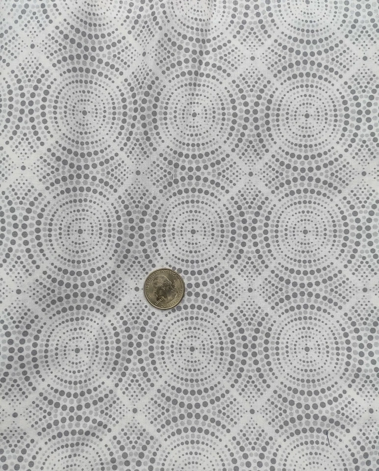 2 Yds Cotton Quilting Fabric-Gray/White Plaid/Polka Dots by Exclusively Quilters - Image 1 of 1