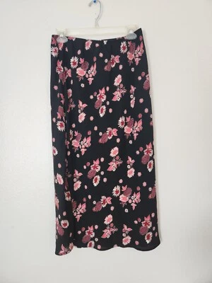 Falda Larga Kathie Lee Negra Estampado Floral Talla 10M Foto 1 de 4