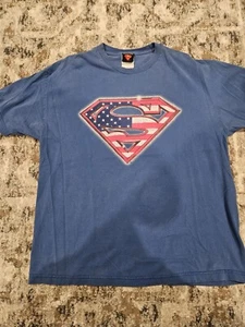 VTG Alstyle 2002 Warner Bros Superman Graphic Blue Short Sleeve T-Shirt Mens XL - Picture 1 of 6