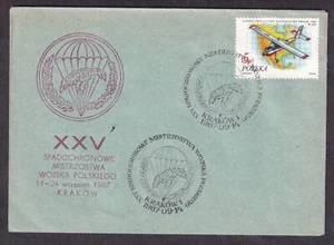 POLAND #2750 COVER FOR XXV POLISH ARMY PARACHUTING CHAMPIONSHIP 1987 - Picture 1 of 2