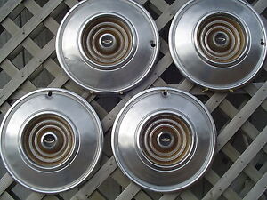 VINTAGE 1966 CHRYSLER NEW YORKER FIFTH AVE HUBCAPS WHEEL COVERS ANTIQUE CLASSIC 