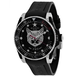 Reloj Gucci Hombre Buceo Dial Negro Correa Negra YA136320 - Imagen 1 de 4