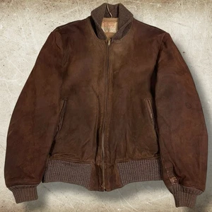 Vintage 50s McGregor Jacket Size 40 Dupont Quilon Suede & Wool Conmatic Full Zip - Picture 1 of 14