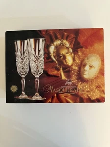 Masquerade Cristal d'Arques Champagne Flute Glasses with original Box - Set Of 4 - Picture 1 of 5
