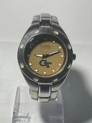 Reloj para hombre Georgia Tech Yellow Jackets NCAA acero inoxidable de Fossil NUEVO Foto 1 de 4