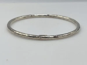 Ippolita Sterling Silver Hammered Narrow Stack Bangle Bracelet - Picture 1 of 5