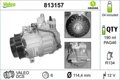 Compresor, aire acondicionado valeo para MERCEDES-BENZ CLASE C C 180 813157 Foto 1 de 2