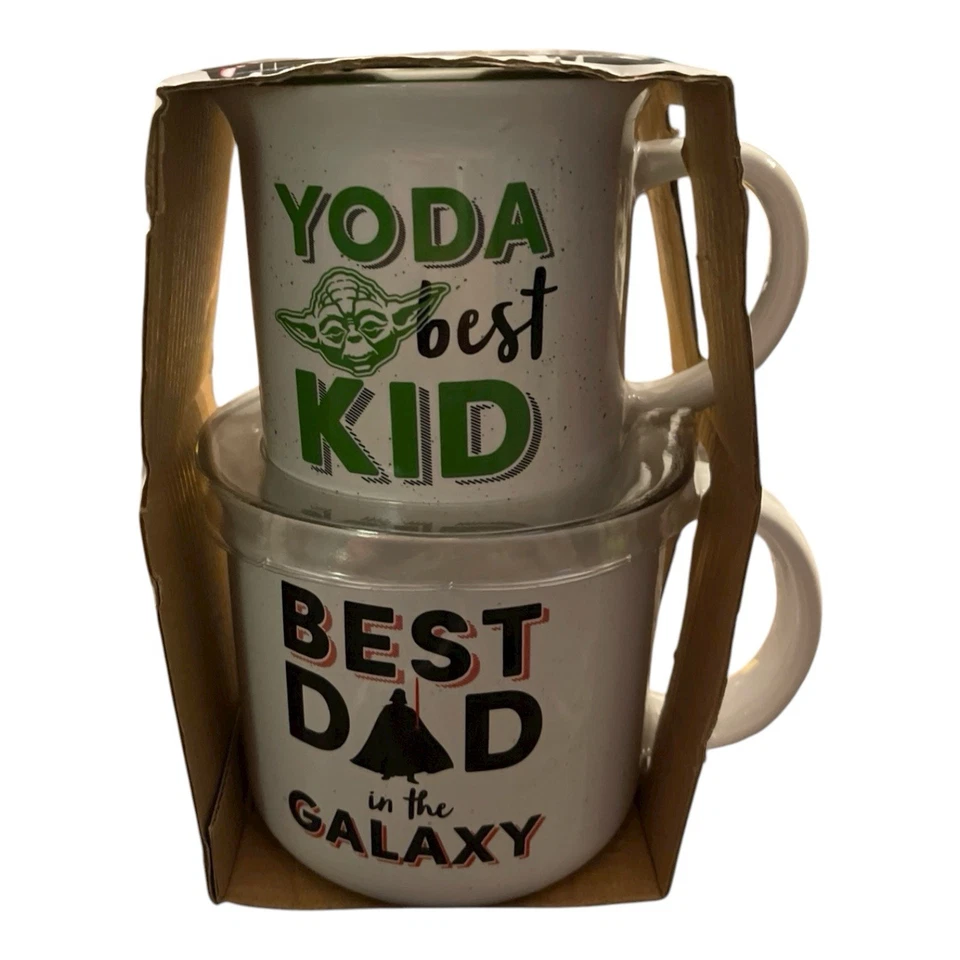 NEW DISNEY STAR WARS FATHER & SON 2 PIECE SET CERAMIC COFFEE HOT COCOA MUG CUP - Image 1 of 1